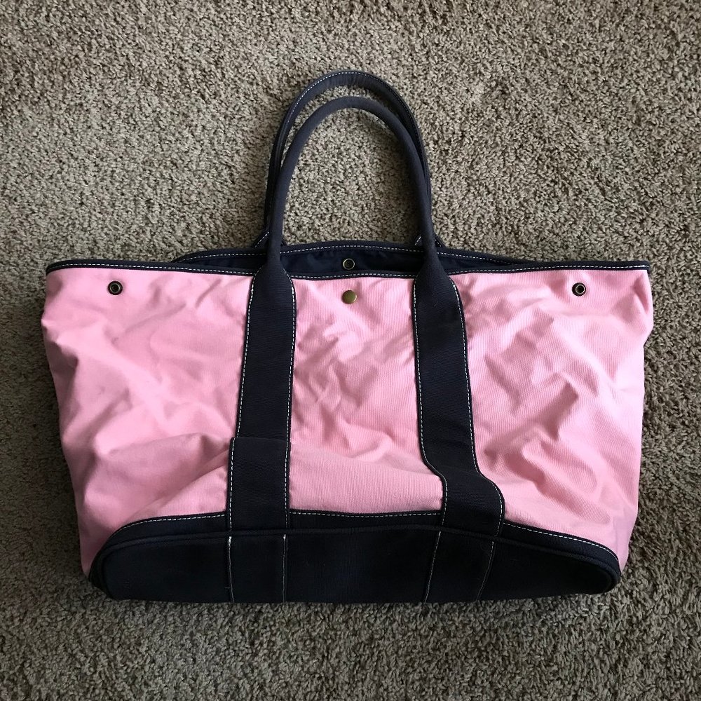 J Crew Women's X Large Pink Navy Tote